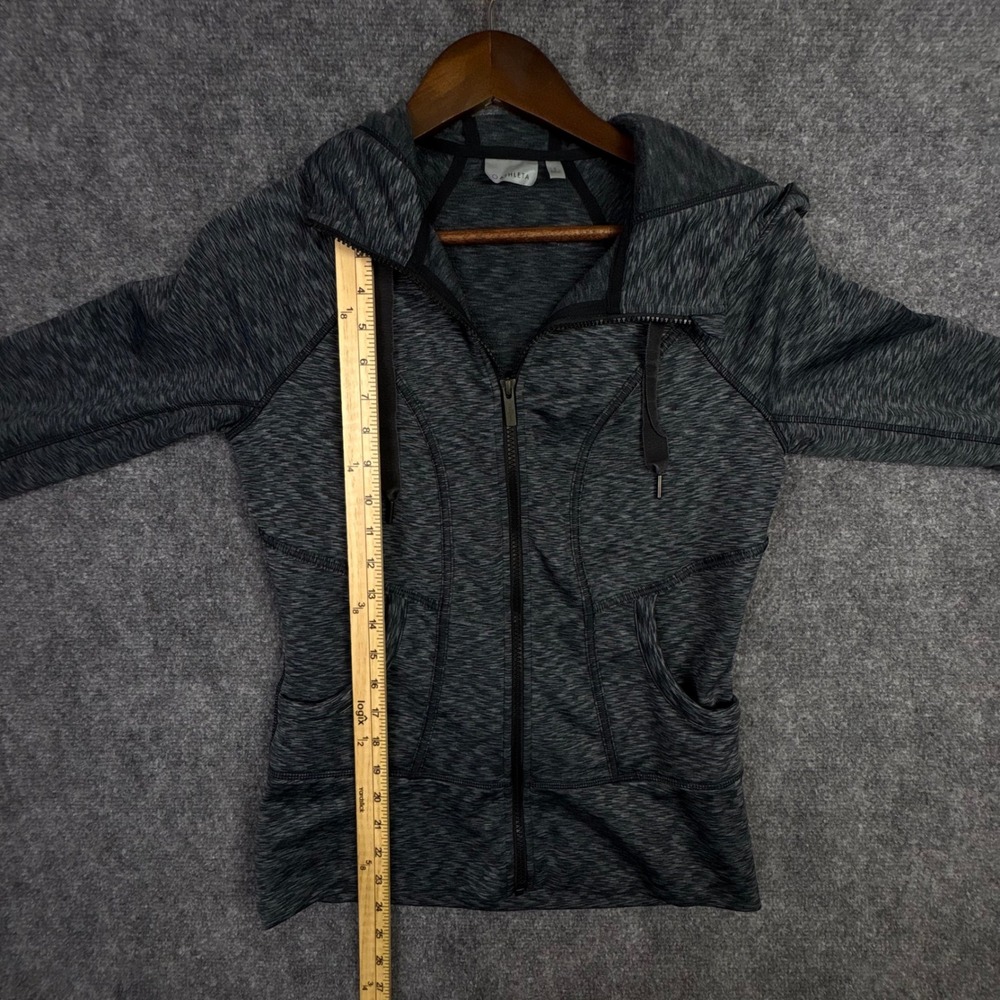 Athleta Full Zip Hoodie Womens Small Gray Space Dye Athletic Jacket 0570 - Picture 5 of 8